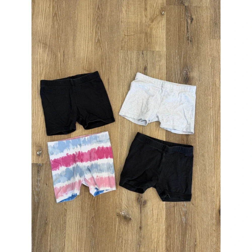 Member's Mark Minimalist Cartwheel Shorts Kids 4/5 Black Gray Tie-Dye 4-Pack
